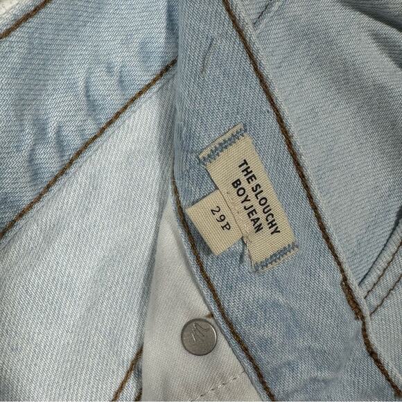 Madewell The Slouchy Boyjean  Distressed Light Wash Size 29 Petite - Picture 9 of 13